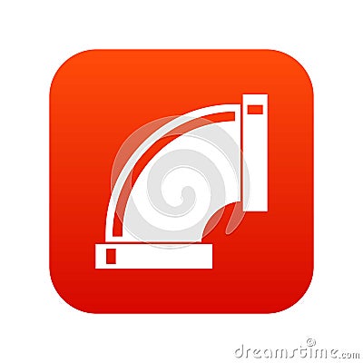 Connection pipes icon digital red Vector Illustration
