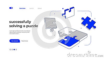 Connection puzzle pieces. Vector Illustration