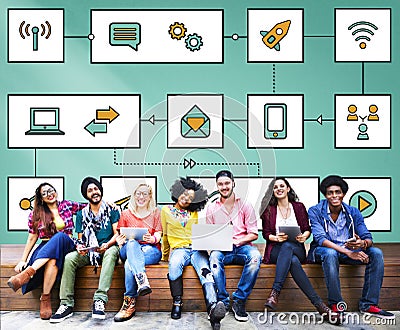 Connection Wireless Online Transmission Transfer Concept Stock Photo