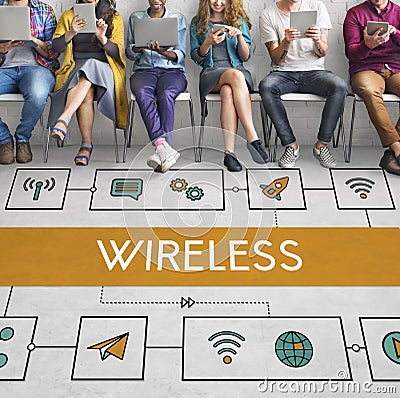 Connection Wireless Online Transmission Transfer Concept Stock Photo