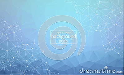 Connections concept. Vector network background for business presentation. Eps10. Abstract polygonal space low poly dark background Vector Illustration