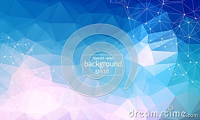 Triangular tech background with connections. Vector illustration.Colorful abstract background. Abstract polygonal background with Vector Illustration