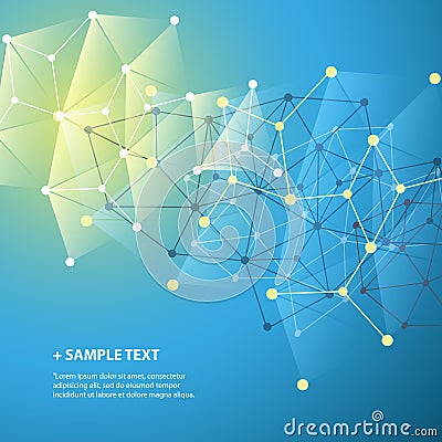 Connections - Molecular, Global, Business Network Design - Abstract Mesh Background Vector Illustration