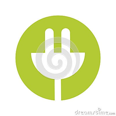 Connector energy ecology isolated icon Vector Illustration