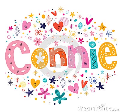 Connie girls name design Vector Illustration