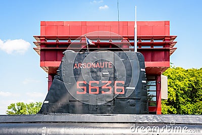 Conning tower of the Argonaute submarine in Paris, France Editorial Stock Photo