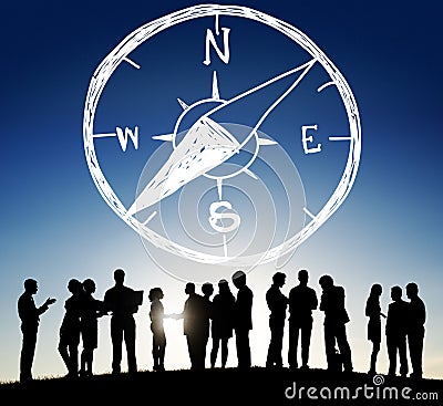 Conpass Longtitude Latitude Navigation Direction Adventure Concept Stock Photo