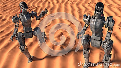 Conquest of mars : robot wars Stock Photo