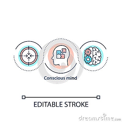 Conscious mind concept icon Vector Illustration