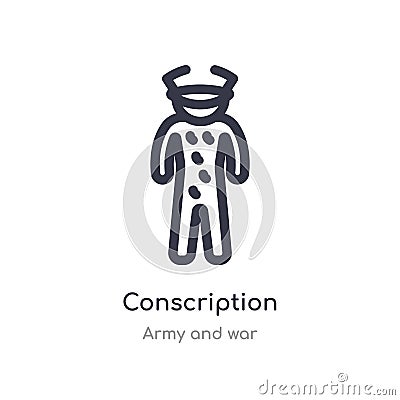conscription outline icon. isolated line vector illustration from army and war collection. editable thin stroke conscription icon Vector Illustration