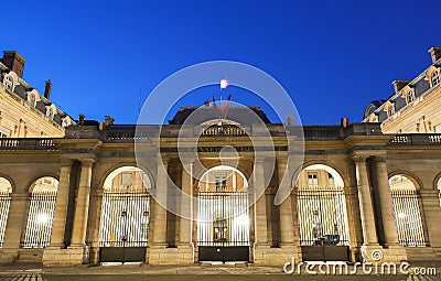 The Conseil d Etat Council of State in the evening , Paris, France. Stock Photo