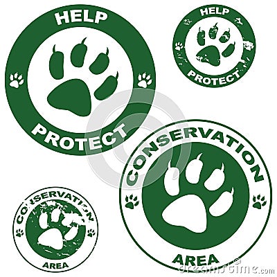 Conservation stickers Vector Illustration