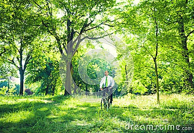 Conservative Businessman in the Forest Stock Photo
