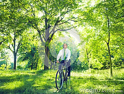 Conservative Businessman with Natural Environment Stock Photo