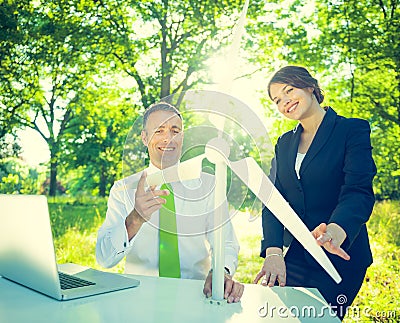 Conservative Businessman Running Green Business Stock Photo