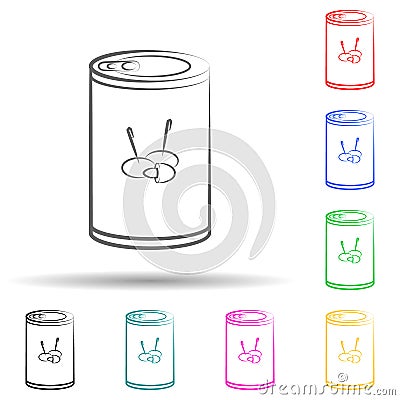Conserves, can, olive multi color set icon. Simple thin line, outline vector of oliver icons for ui and ux, website or mobile Stock Photo