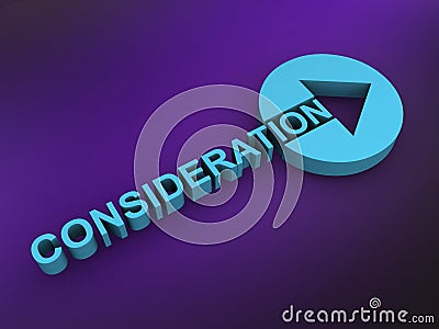 consideration word on purple Stock Photo