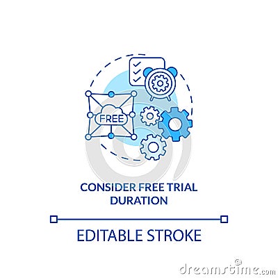 Considering free trial duration concept icon Vector Illustration