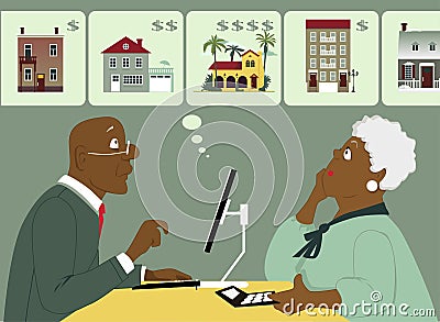 Considering senior housing options Vector Illustration