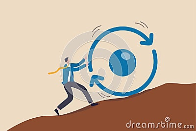 Consistency key to success, business strategy to repeatedly deliver work done, personal development or career growth concept, Vector Illustration