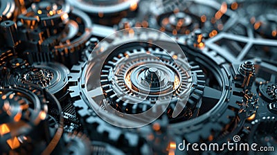 A consistent feed of new information driving the constant improvements of a selfevolving machine Stock Photo