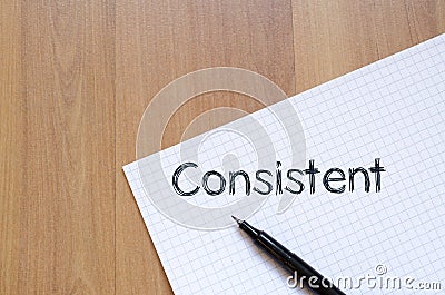 Consistent write on notebook Stock Photo
