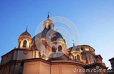 Consolata baroque church domes Stock Photo