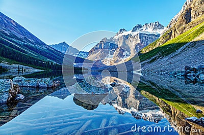 Consolation Lakes and Mount Quadra Landscape, Banff National Park Alberta Canada Stock Photo