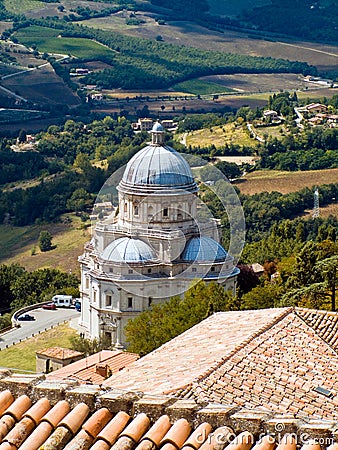 Consolazione Temple in Todi Stock Photo