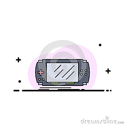 Console, device, game, gaming, psp Flat Color Icon Vector Vector Illustration