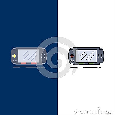 Console, device, game, gaming, psp Flat Color Icon Vector Vector Illustration