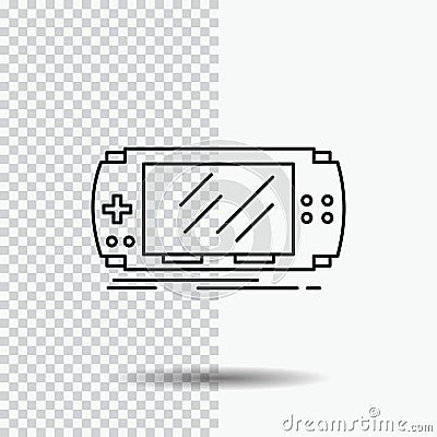 Console, device, game, gaming, psp Line Icon on Transparent Background. Black Icon Vector Illustration Vector Illustration