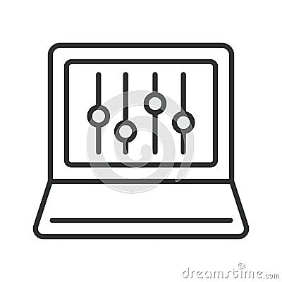 Console icon in line design. Console, terminal, command, prompt, coding, script, shell on white background vector Vector Illustration