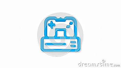 Console and joystick, gaming 3d realistic line icon. vector illustration Vector Illustration