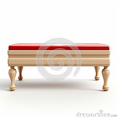 Console Table 3d Render With Beige Ottoman Flag Stock Photo