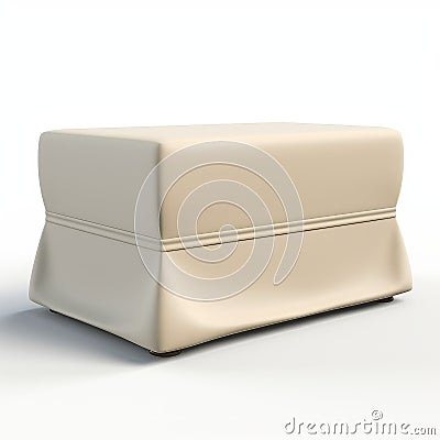 Console Table 3d Render With Beige Ottoman Flag Stock Photo