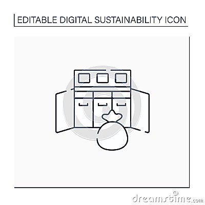 Console waste line icon Vector Illustration