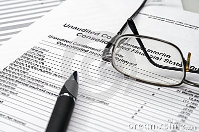 Consolidated Financial statement letter, business concept document Stock Photo