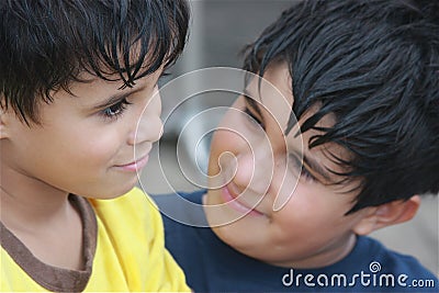 Consoling Big Brother Stock Photo