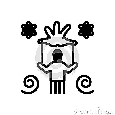 Black solid icon for Conspiracy, cabal and clique Vector Illustration