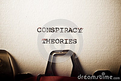 Conspiracy theories phrase Stock Photo