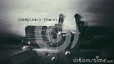 Conspiracy Theory text typed on paper with old typewriter in vintage background Stock Photo