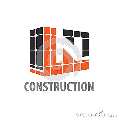 Consruction block initial letter N logo concept design. Symbol graphic template element Vector Illustration