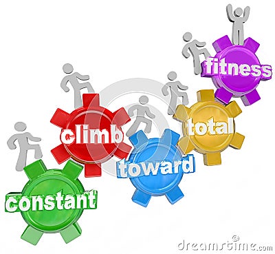 Constant Climb Toward Total Fitness People Walking Stock Photo