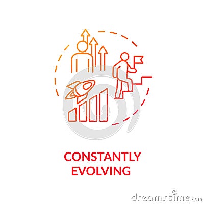 Constant evolving concept icon Vector Illustration