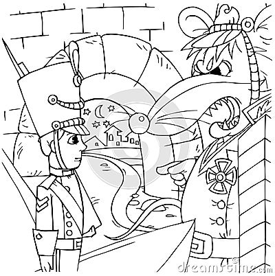 Constant Tin Soldier and Rat Cartoon Illustration