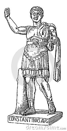Constantine the Great, vintage illustration Vector Illustration