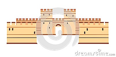 Constantinople walls vector icon. Istanbul landmarks, Vector Illustration