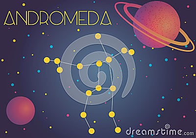 The constellation Andromeda Vector Illustration