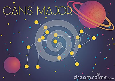 The constellation Canis Major Vector Illustration